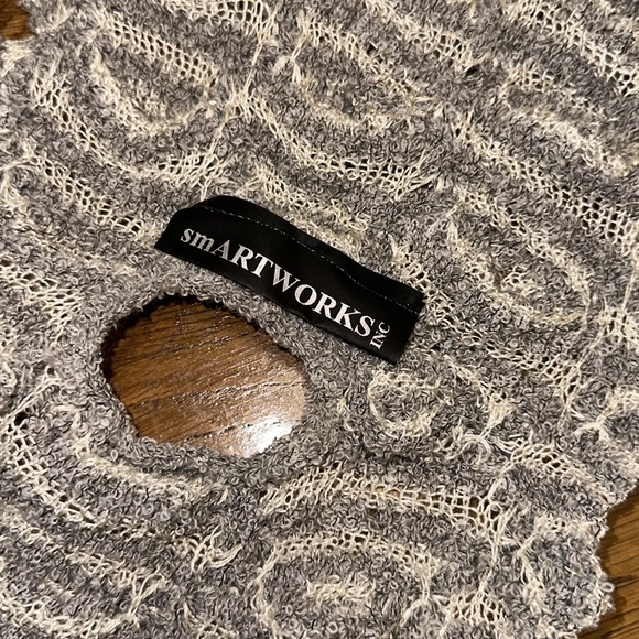 Smartworks light grey marled ruffle scarf - Picture 4 of 4